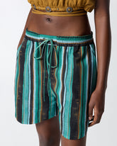 Short en coton à rayures façon coups de pinceau -  | Pinko