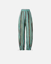 Pantalon fluide en coton à rayures façon coups de pinceau -  | Pinko