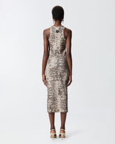 Abito midi aderente a costine con stampa snake -  | Pinko