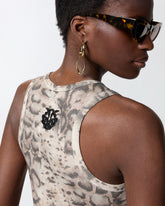 Abito midi aderente a costine con stampa snake -  | Pinko
