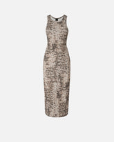 Abito midi aderente a costine con stampa snake -  | Pinko