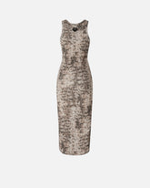Abito midi aderente a costine con stampa snake -  | Pinko