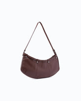 Borsa a spalla media Pocket Body Bag in pelle new biker con tasche - Rosso Scuro | Pinko