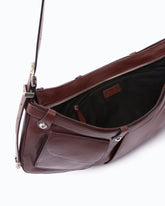 Borsa a spalla media Pocket Body Bag in pelle new biker con tasche - Rosso Scuro | Pinko