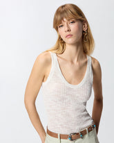 Geripptes Tanktop mit Logo -  | Pinko