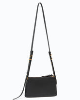 Borsa a tracolla Mini Double Bag in pelle con maxi borchie - Nero | Pinko