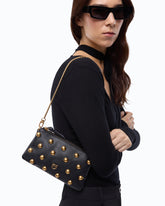 Borsa a tracolla Mini Double Bag in pelle con maxi borchie - Nero | Pinko