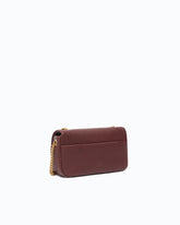 Mini Love Bag Click Soft Horizontal crossbody bag in full-grain leather - Dark Red | Pinko