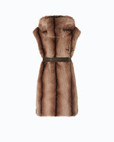 Gilet lungo effetto pelliccia con cintura -  | Pinko