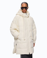 Long quilted down jacket with hood -  | Pinko