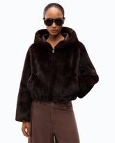 Giubbino cropped effetto pelliccia -  | Pinko