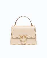 Δερμάτινη τσάντα χειρός μεσαίου μεγέθους Love Bag One Top Handle Light με μικρά τρουκς -  | Pinko