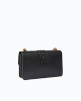 Sac à bandoulière Love Bag One moyen en cuir avec boucle bijou - Noir | Pinko