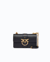 Sac à bandoulière Mini Love Bag One en cuir avec boucle bijou - Noir | Pinko