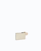 Leather card holder with tassel and pompom - White | Pinko
