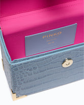 PINKO Galleria small crossbody vanity bag in crocodile-print leather - Trasparente | Pinko