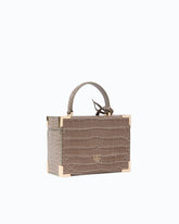 PINKO Galleria small crossbody vanity bag in crocodile-print leather - Trasparente | Pinko