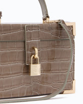 PINKO Galleria small crossbody vanity bag in crocodile-print leather - Trasparente | Pinko