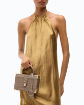 PINKO Galleria small crossbody vanity bag in crocodile-print leather - Trasparente | Pinko