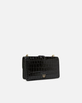 PINKO Galleria Love Bag Puff small crossbody bag in crocodile-print leather with jewel buckle -  | Pinko