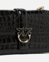 PINKO Galleria Love Bag Puff small crossbody bag in crocodile-print leather with jewel buckle -  | Pinko