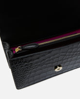 PINKO Galleria Love Bag Puff small crossbody bag in crocodile-print leather with jewel buckle -  | Pinko