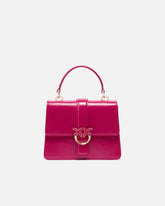 PINKO Galleria Love Bag Top Handle Light small handbag in leather with jewel buckle -  | Pinko