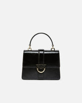 PINKO Galleria Love Bag Top Handle Light small handbag in leather with jewel buckle -  | Pinko