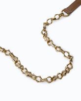 Belt with chain insert, 1.5 cm - Brown | Pinko