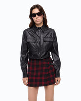 Nappa leather-effect coated shirt -  | Pinko