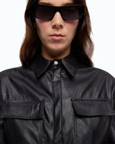 Nappa leather-effect coated shirt -  | Pinko
