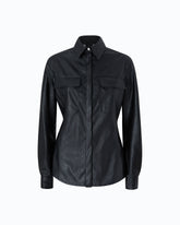 Nappa leather-effect coated shirt -  | Pinko