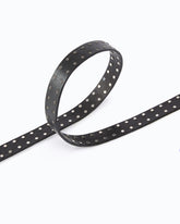 Cintura in pelle lucida con fibbia Love Birds e borchie 2 cm - Nero | Pinko