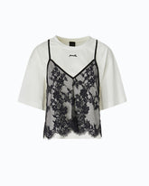 T-shirt con top in pizzo -  | Pinko