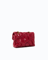Mini Love Bag Puff crossbody bag in quilted new shiny leather - Red | Pinko