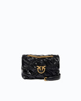 Sac à bandoulière Mini Love Bag Puff en cuir new shiny matelassé - Noir | Pinko