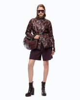 Padded shacket in semi-glossy canvas -  | Pinko