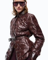 Padded shacket in semi-glossy canvas -  | Pinko