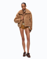 Shearling-effect pea coat -  | Pinko