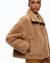 Shearling-effect pea coat -  | Pinko