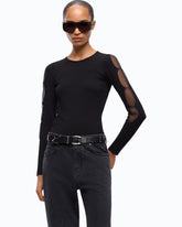 Pull côtelé léger avec détails transparents -  | Pinko