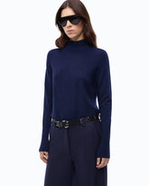 Rollkragenpullover aus Wolle und Kaschmir - Blau | Pinko