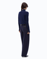 Rollkragenpullover aus Wolle und Kaschmir - Blau | Pinko