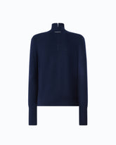Rollkragenpullover aus Wolle und Kaschmir - Blau | Pinko