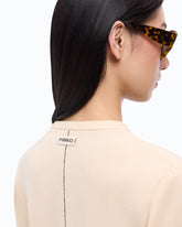 Pull à col V en laine et cachemire - Beige | Pinko