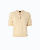 Pull à col V en laine et cachemire - Beige | Pinko