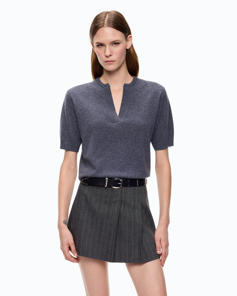 Maglia con scollo a V in lana e cashmere