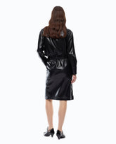 Leather-effect midi dress with zip -  | Pinko