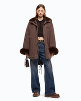 Parka in cotone con dettagli effetto pelliccia