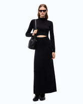 Long wool-blend dress with cut-out -  | Pinko